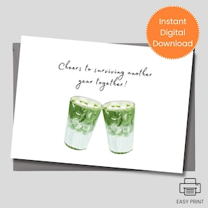 Matcha-Tee Geschenke druckbare Karte, Matcha für Geschenke, Matcha-Liebhaber, Matcha Freund Geschenke Karte, Lernfreund, Neujahrskarte, Mitarbeiter Karte