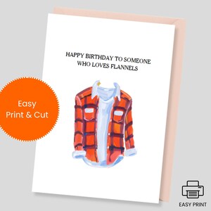 Flannel Best Friend Bday Card, Best Friend Printable Card, Boy Best Friend Card, Best Friend Cards, Flannels Shirt, Downloadable Printable