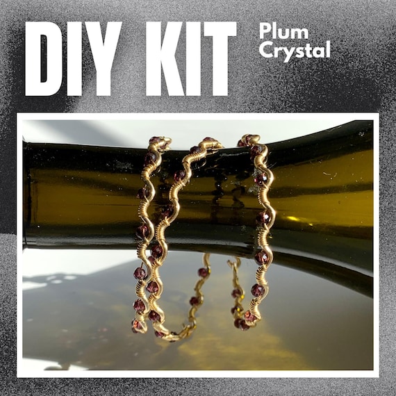 DIY Plum Crystal Bracelet Making Kit / Beginner Friendly