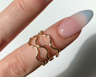 Adjustable Squiggle Ring | Gold or Silver Color