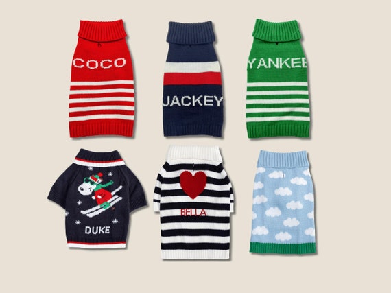 Customized Dog Sweater with Pet Name Personalized Dog Sweater Custom Name Pet Sweater Cat Sweater Knitted Sweater