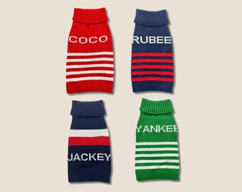 Pull pour chien avec nom Pull pour chien Pull en tricot personnalisé pour chiens et chats Vêtements chauds et élégants pour animaux de compagnie Cadeau