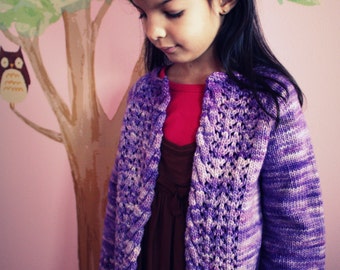 YOUNG DIANA Lacey Cabled Swinging Cardigan Knitting Pattern Instructions PDF 3 months to 10 years