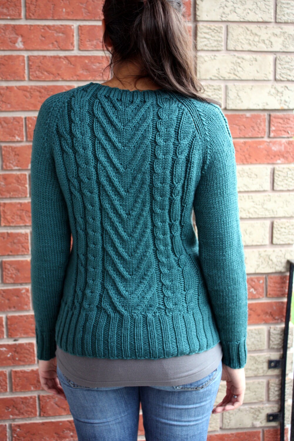 VERTEBRAE PULLOVER Knitting Pattern Digital PDF Women's Cabled Sweater 