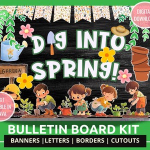 Frühlings-Bulletin Board-Kit Garten-Thema Klassenzimmer-Dekor-Set Perfekt für die Begrüßung des Frühlings Feiern Sie die Frühlingssaison im Klassenzimmer und lernen Sie Dekor