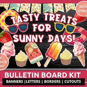 Summer Bulletin Board Kit Summer Tasty Treats Theme Classroom Decoration End of Year Bulletin Colorful Summer Teacher Supplies Decor Kit