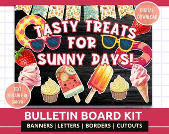 Summer Bulletin Board Kit Summer Tasty Treats Theme Classroom Decoration End of Year Bulletin Colorful Summer Teacher Supplies Decor Kit