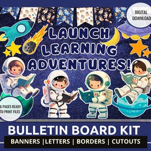 Outer Space Bulletin Board Kit Space Classroom Decor Back to School Solar System Theme Back to School Astronaut Reading Theme Printable Kit