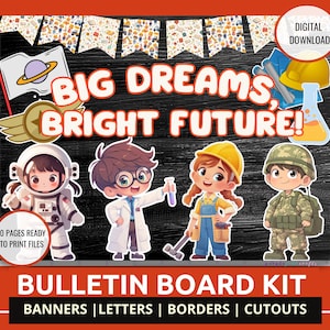 Children&#39;s Job Occupation Bulletin Board Set Future World Changers Bulletin Board Kit Career Occupation Decor Career Dreams Bulletin Board