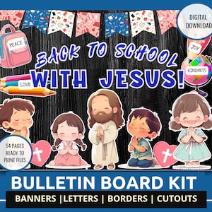 Welcome Back Bulletin Board Back to School Bulletin Board Kit Christian Theme Jesus Bulletin Board Faith Classroom Theme Christian Bulletin
