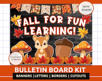 Bacheca per asilo nido, design autunnale, decorazione per aula, kit stagionale di design alla moda, set di bacheche con design autunnale, decorazione per aula con design autunnale