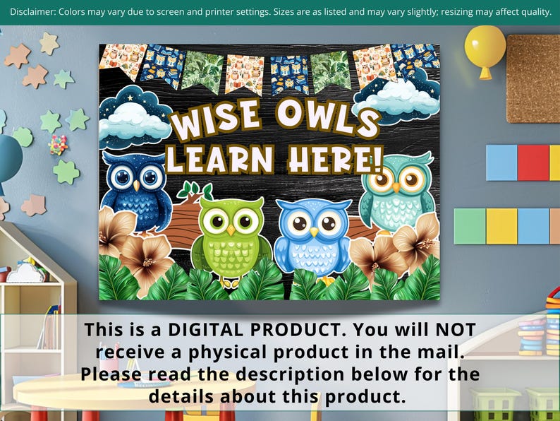 Daycare Bulletin Board Kit Owl Theme Bulletin Daycare Classroom Decor ...
