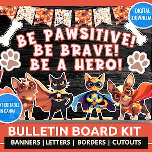 Fur Babies Bulletin Board Kit Pet Shop Bulletin Decor Furtastic Heroes DIY Bulletin Board Kit  Be Pawsitive Decor Furtastic Heroes Kit