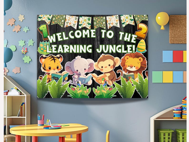 Classroom Bulletin Board Safari Jungle Theme Decor Set Back to School ...