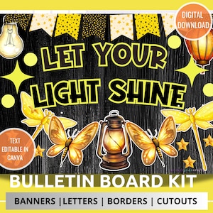 Bulletin Board Kit Light Shine Theme Classroom Bulletin Board Decor Set Back to School Bulletin Board Vibrant Classroom Decor Kindergarten