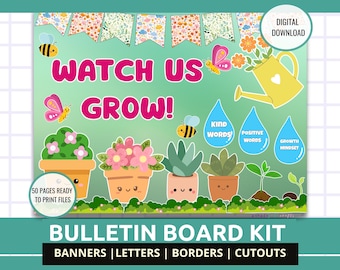 Wachstum Mindset Klassenzimmer Dekor | Beobachten Sie uns Wachs Bullet Board Kit |  | Positive Affirmation Wand | Ändern Sie Ihre Mindset Bulletin Board Ideen