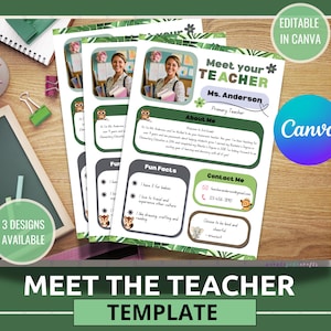 Meet The Teacher Template Back to School Newsletter Editable Canva Template Teacher Introduction Letter Class Newsletter Meet The Teacher