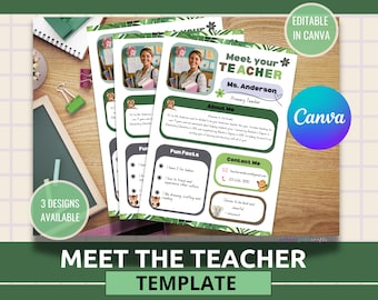 Meet The Teacher Template Back to School Newsletter Editable Canva Template Teacher Introduction Letter Class Newsletter Meet The Teacher