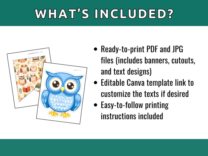 Daycare Bulletin Board Kit Owl Theme Bulletin Daycare Classroom Decor ...