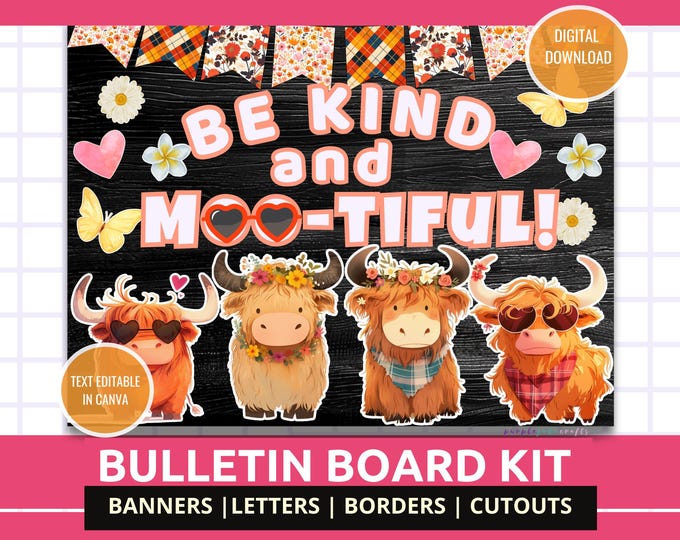 Farm Animals Bulletin Board Kit, Farm Decor | Cows Bulletin Board ...