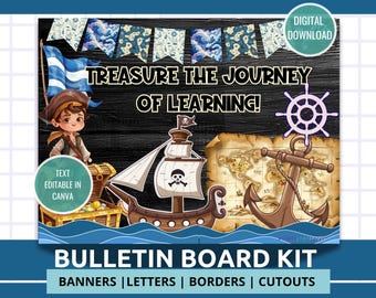 Classroom Bulletin Board Pirate Theme Back to School Decor Educational Classroom Bulletin Board Kindergarten Bulletin Classroom Decor