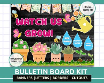 Wachstum Mindset Bulletin Board Klassenzimmer Dekor Beobachten Sie uns wachsen Bulletin Board Kit Positive Affirmation Wand ändern Sie Ihre Mindset Affirmation Kit