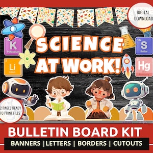 Science Bulletin Board Kit Back to School Science Theme Classroom Decor Set Back to School Bulletin Boards STEM Classroom Decor Ideas