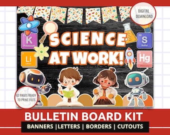 Science Bulletin Board Set Für Klassenzimmer – 46-teiliges Set Mit Wissenschaftler-Motiven & Zitat