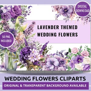 Ramo de flores de boda Clipart Decoración floral de boda Gráficos de acuarela Clipart de boda imprimible Conjunto de clipart de flores Decoración floral de boda