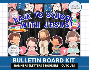 Christian Bulletin Board Kit Back to School Bulletin Board Kit Christian Theme Jesus Bulletin Board Faith Classroom Theme Christian Bulletin