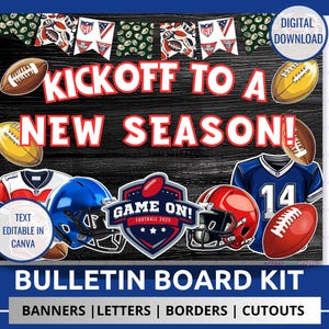 Football Fun Classroom Decor Kit Sports Fanatic Bulletin Board Kit Game Day Bulletin Board Set Football Season Classroom Decor Set