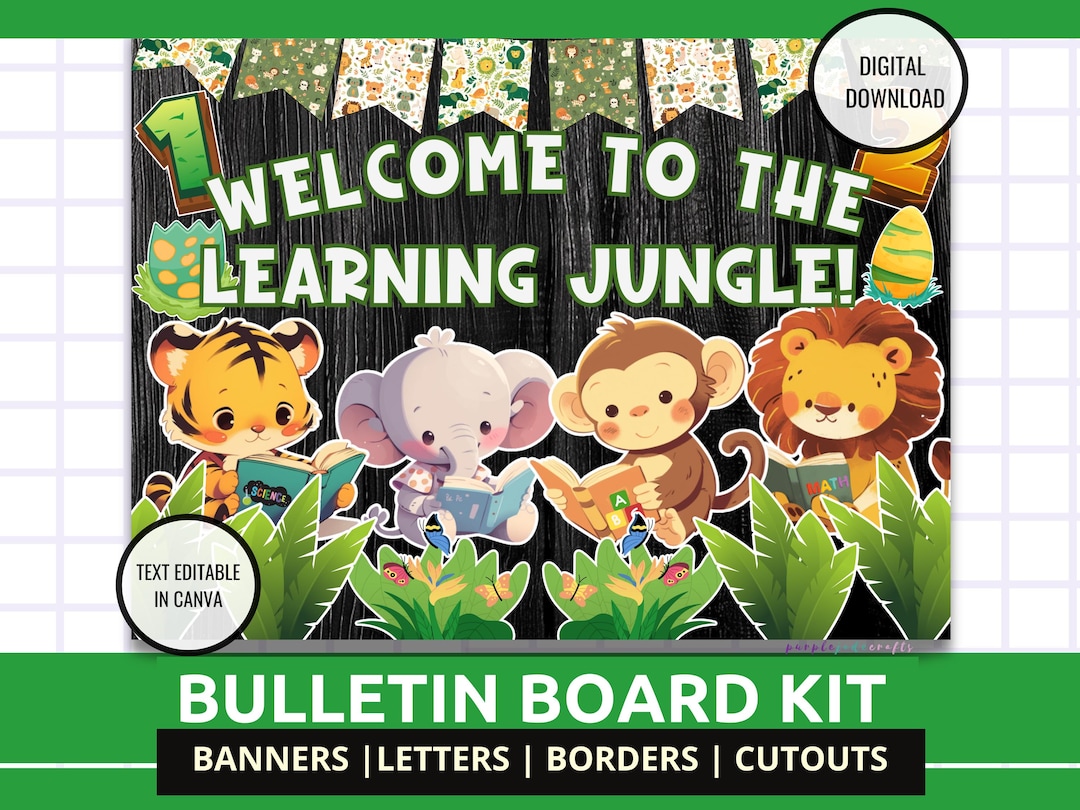 Classroom Bulletin Board Safari Jungle Theme Decor Set Back to School ...