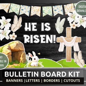 Easter Christian Bulletin Board Spring Christian Bulletin Board Christian Decor Faith Bulletin Board Kit DIY Bulletin for Spring and Easter