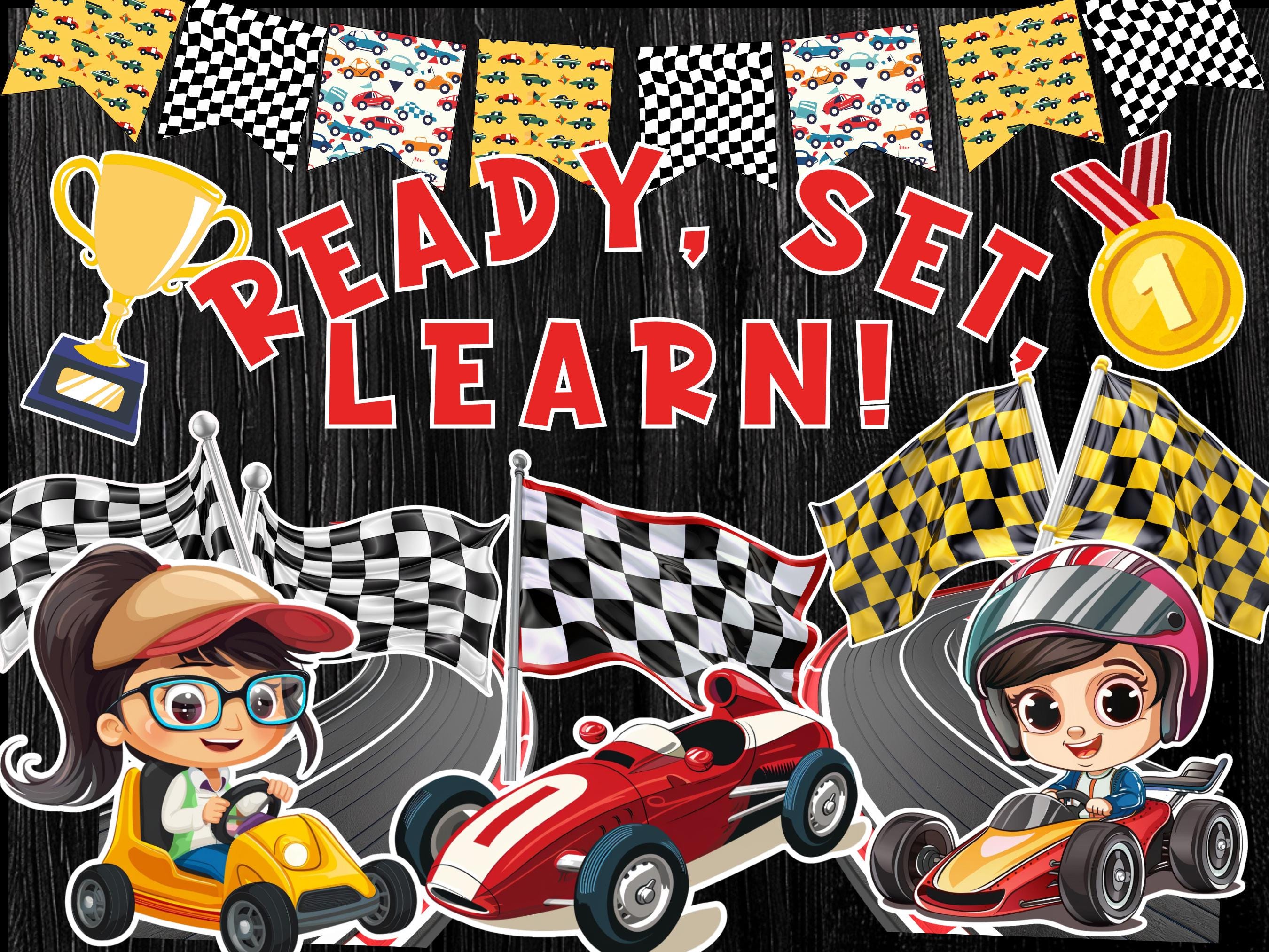Classroom Bulletin Board Race Car Theme Decor Set Back to School ...