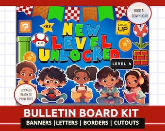New Level Unlocked Game Classroom Bulletin Board Video Game Themed Classroom Decor Gamer Back to School Bulletin Level Up Learning Banner