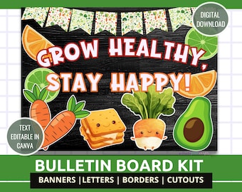 Bacheca del mese della nutrizione Kit bacheca della sala da pranzo Decorazione per infermieri della scuola di nutrizione Decorazione murale della mensa Kit decorazione per porte per infermieri