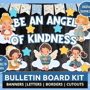Classroom Bulletin Board Kit Angel Kindness Christian Holiday Bulletin Decor for Classrooms Inspire Kindness Bulletin Board for Christians
