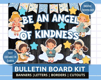 Angel Kindness Bulletin Board Kit: Christian Classroom Decor (Digital Download)
