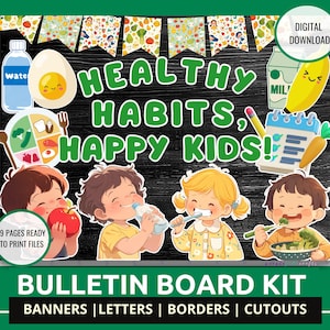 Nutrition Month Bulletin Board Nutrition Health Classroom Decor Wellness Theme Teacher Decor Nutrition School Nurse Decor Healthy Habits