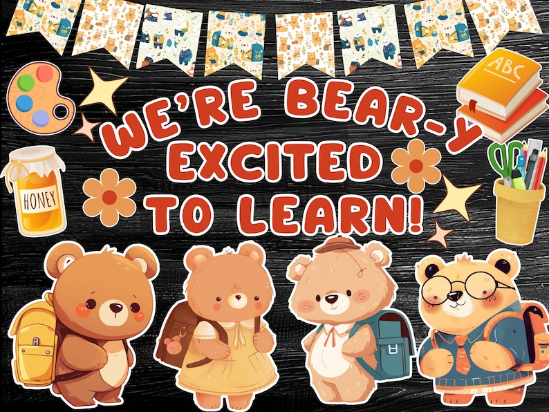 Bear Bulletin Board Kit Back to School Classroom Decor Cute Bear Themed ...