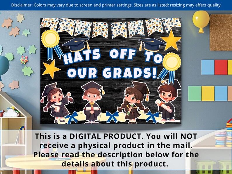 Graduation Bulletin Board Hats off to Our Grads Bulletin Board Kit ...