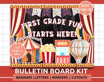 Colorful Carnival Theme Design Bulletin Board Kit  Elementary School Decor Classroom Bulletin Board Design Back to School Bulletin Board Set