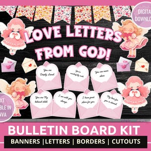 Christian Bulletin Board Kit Love Letters from God Theme Valentines Bulletin Board Kit Love Month Pink Decor February Bulletin Board Decor