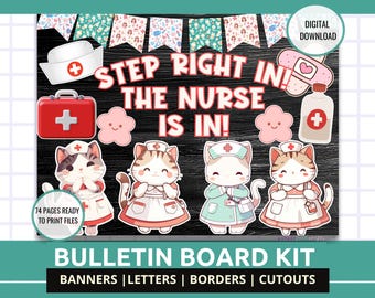 Bulletinboardkit voor schoolverpleegkundige: gezondheidskantoor klasdecor (afdrukbare digitale download)
