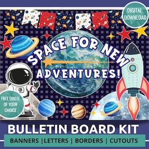 Bulletin Board Design Weltraum Thema Zurück in der Schule Sonnensystem Thema Bulletin Board Set Klassenzimmer Dekor Zubehör Zurück in der Schule Bulletin