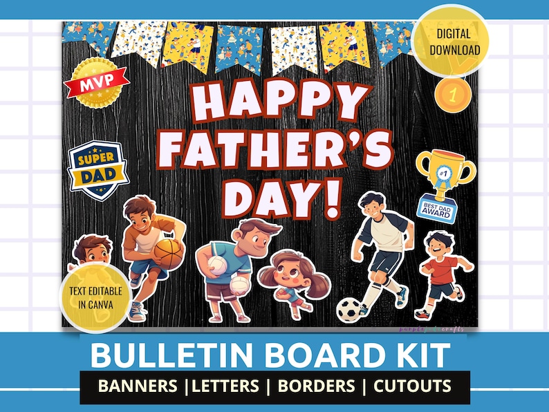 Father's Day Bulletin Board Kit Dad MVP Theme, Best Dad Gift Father's ...