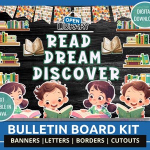 Bibliothek Bulletin Board Kit Lehrreiches Bulletin Board Kit für Bibliothek Leseecke Dekor Schulbibliothek Bulletin Board Kit Klassenzimmer Dekor