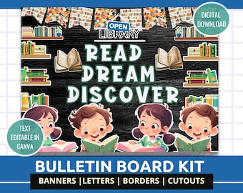 Library Bulletin Board Kit Educational Bulletin Board Kit for Library Reading Corner Decor School Library Bulletin Board Kit Classroom Decor