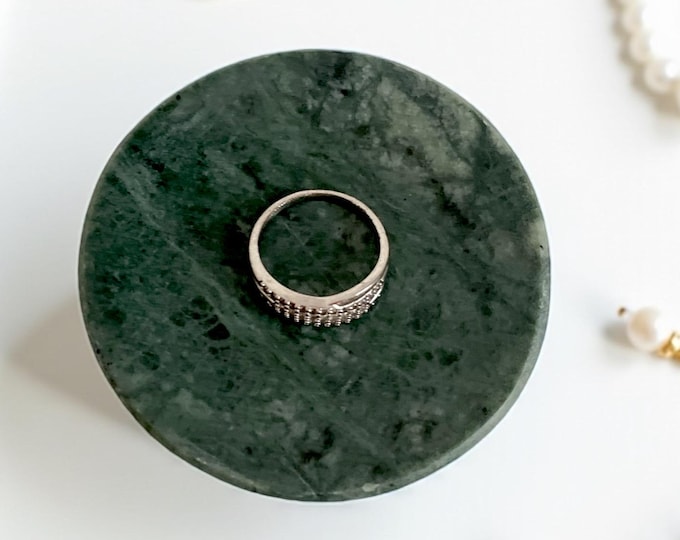 Handmade Marble Ring Holder Dish – Jewelry Organizer, Engagement Ring Dish, Bathroom Tray, Soap Tray, Earring Display, Mini Dish
