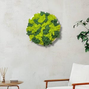 Preserved Moss Circle: Handmade Green Wall Art - Eco-Friendly Decor